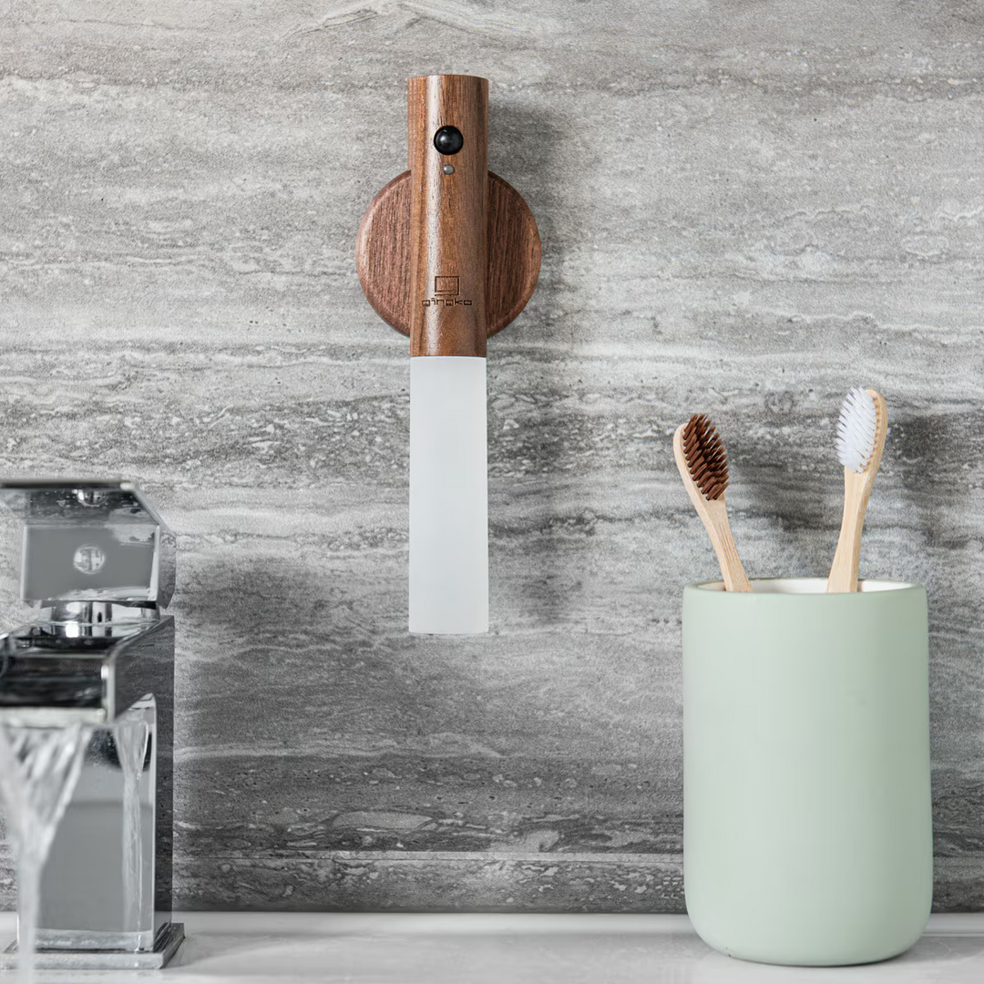 Ambient LED wall light, modern, motion sensor, rechargeable, and magnetic for versatile decor.