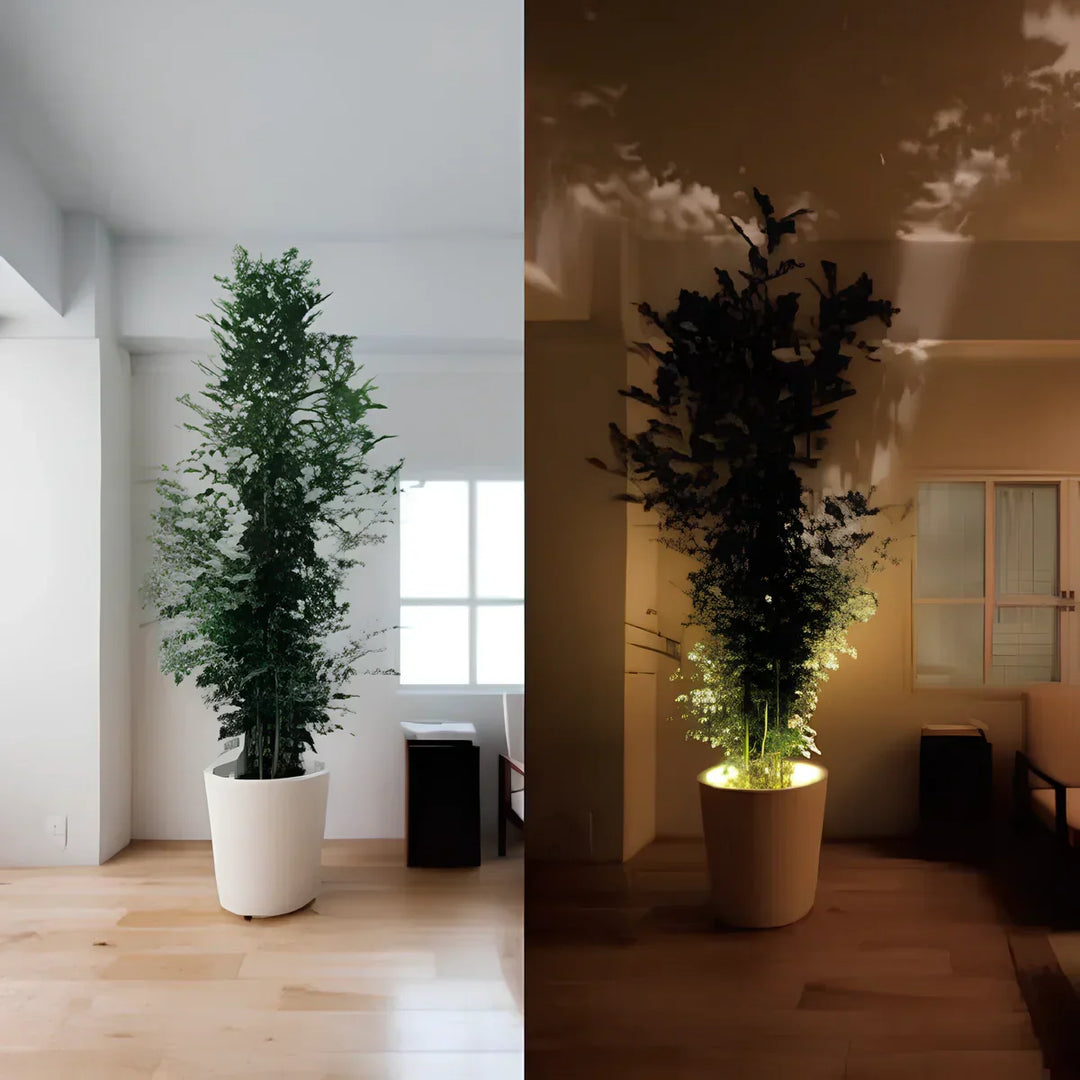 Portable wireless LED spotlight, rechargeable, for easy indoor accent lighting setup.