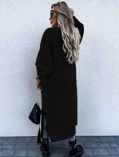 Simple yet stylish women's knit long sleeve cardigan, ideal versatile layering for everyday wear.