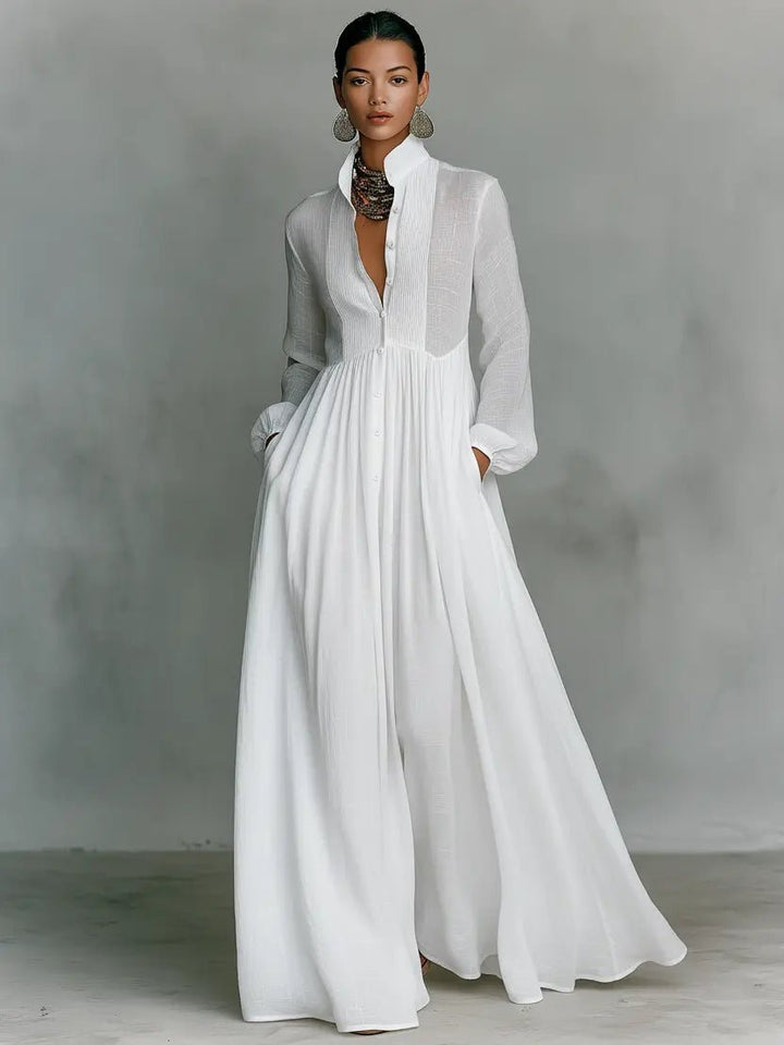 Effortless women's collared maxi dress with a relaxed fit. Perfect comfortable and easy-care style for daily wear.