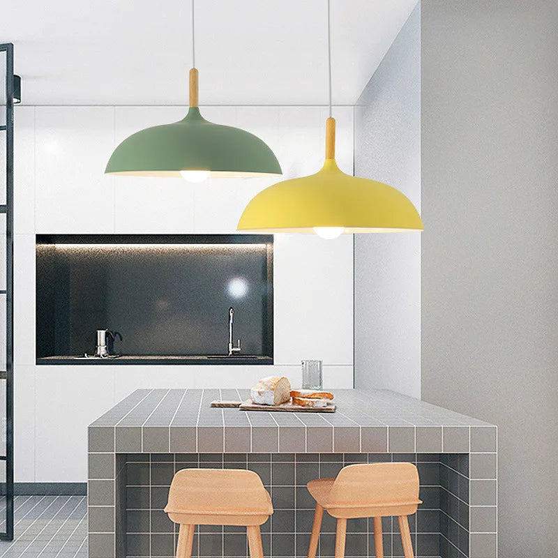 Scandinavian LED ceiling lamp fixture, provides ambient light, ideal for living rooms or bedrooms.