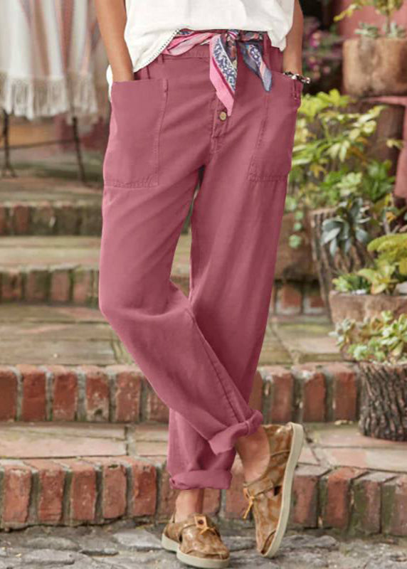 Fashionable women's elegant relaxed fit trousers, combining chic style with versatile comfort.