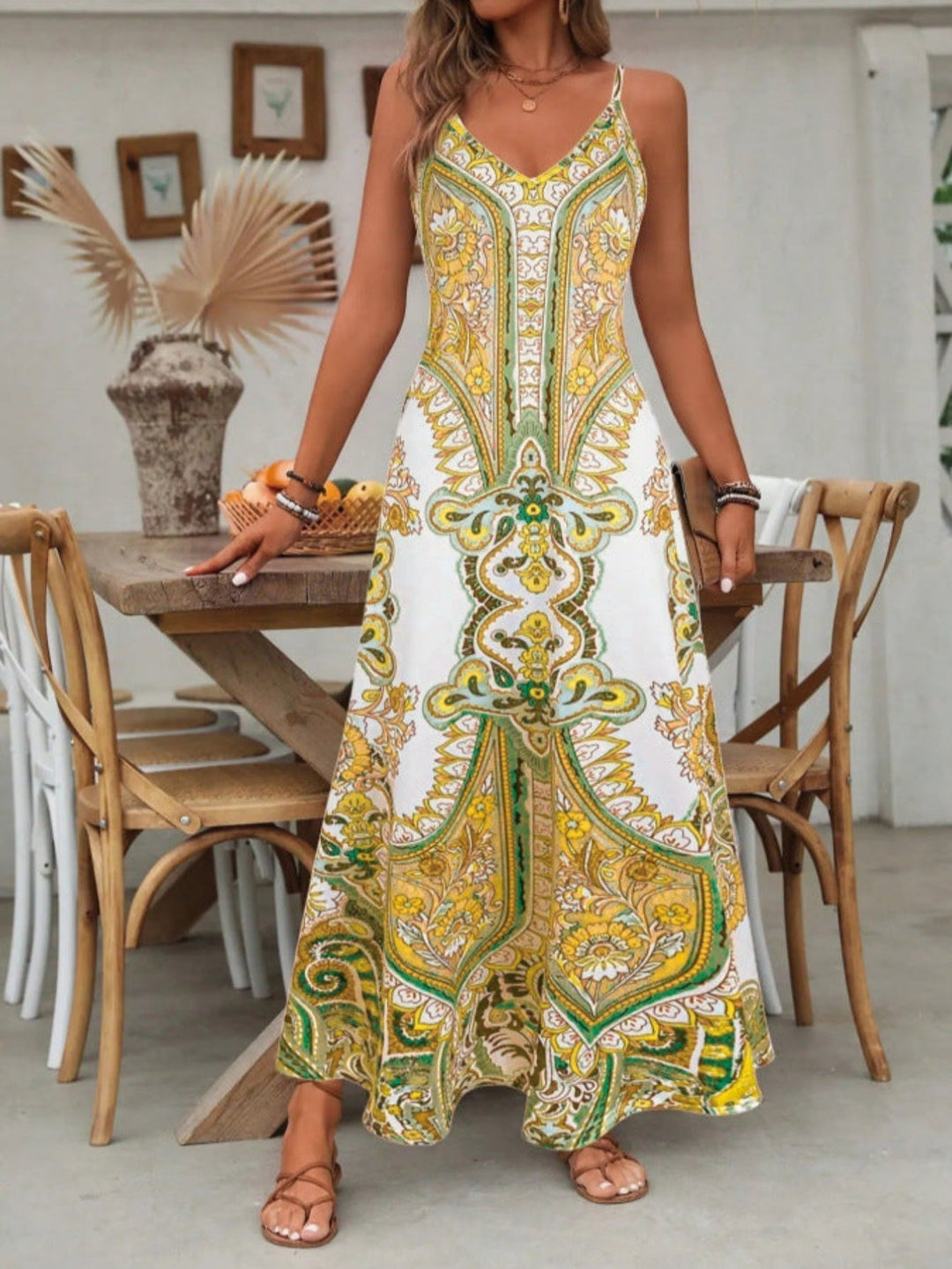 Women's Mandala Print Maxi Dress