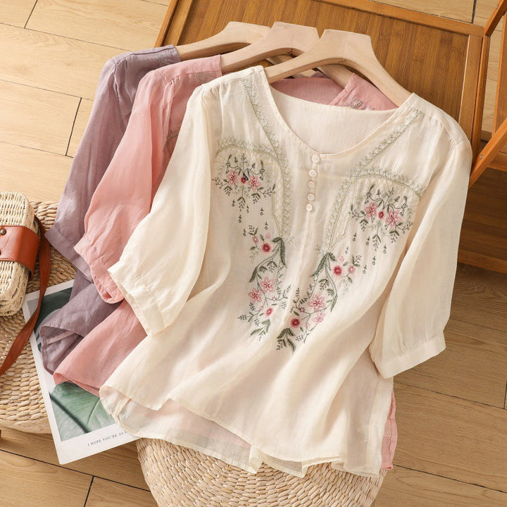 Embroidered Relaxed Fit Blouse