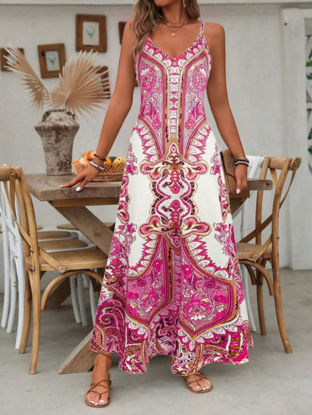 Women's Mandala Print Maxi Dress
