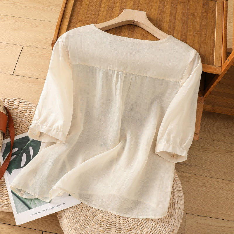 Embroidered Relaxed Fit Blouse