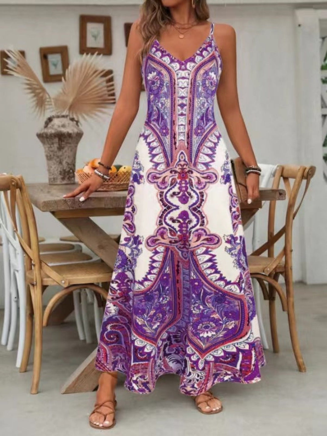 Women's Mandala Print Maxi Dress