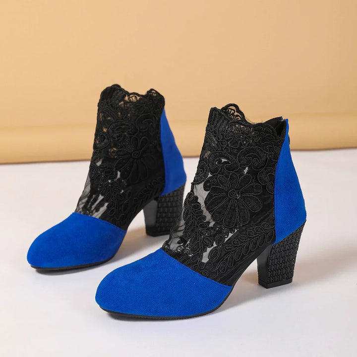 Elegant women's ankle strap block heels, designed for all-day comfort & sophisticated style.