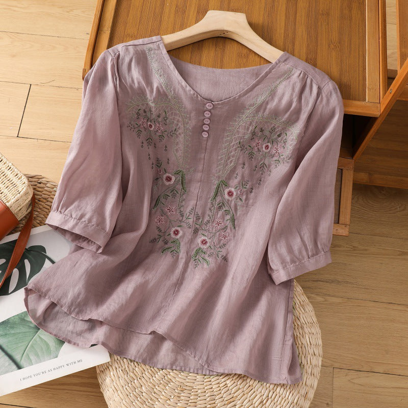 Embroidered Relaxed Fit Blouse