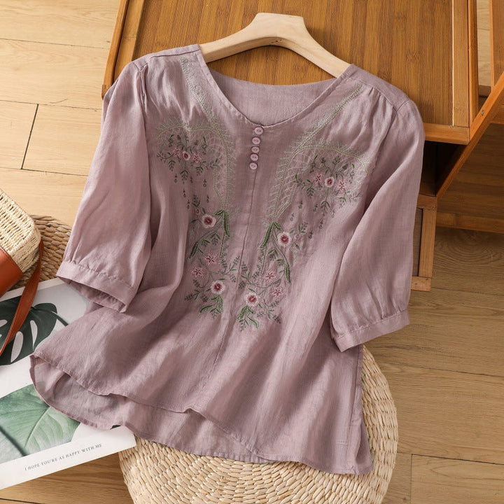 Embroidered Relaxed Fit Blouse