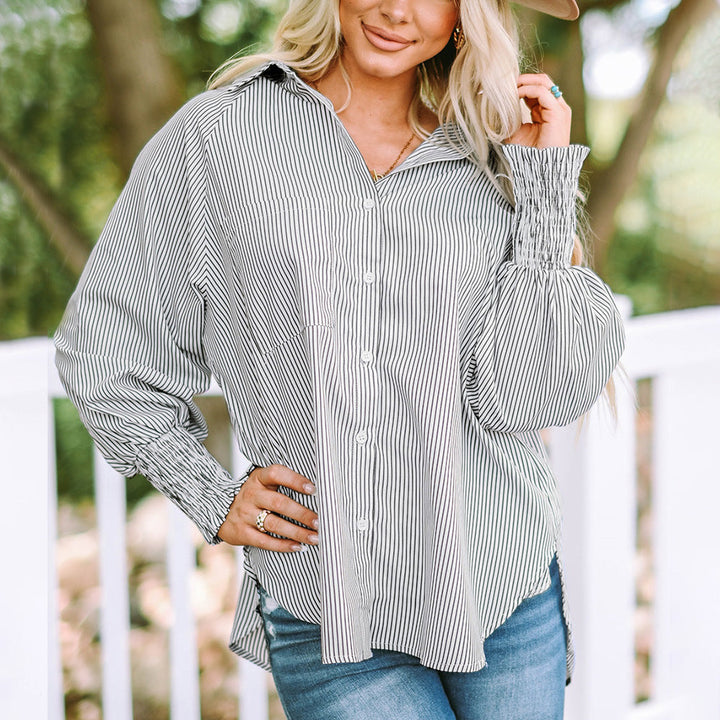 Women's Oversized Balloon Sleeve Casual Shirt