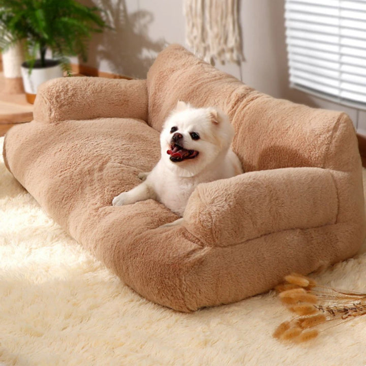 Calming pet sofa bed for dogs & cats, offering anxiety relief and ultimate cozy comfort. Washable pet furniture.