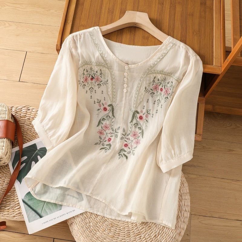 Embroidered Relaxed Fit Blouse