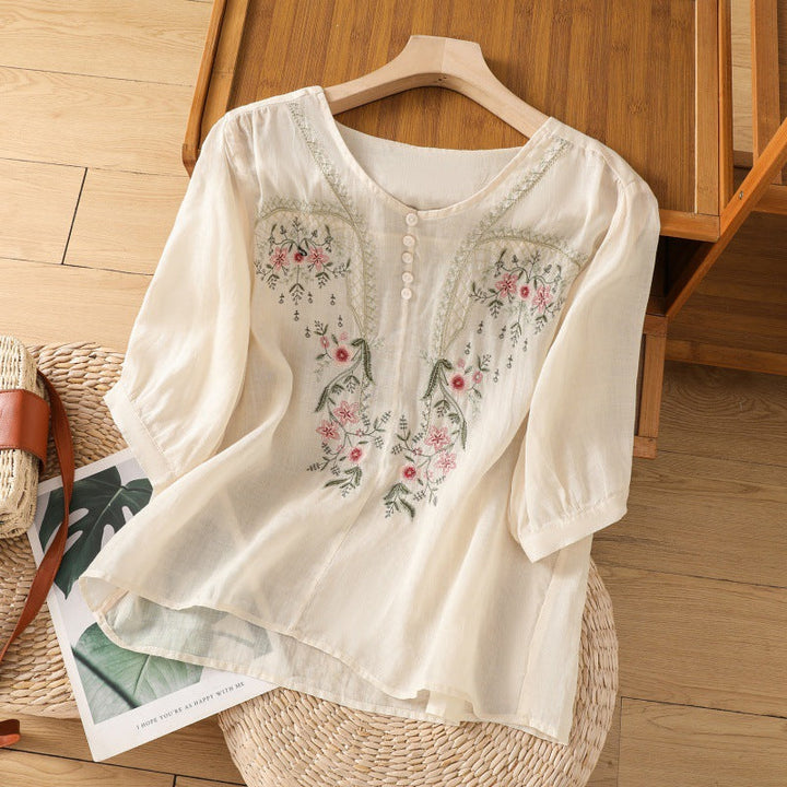 Embroidered Relaxed Fit Blouse