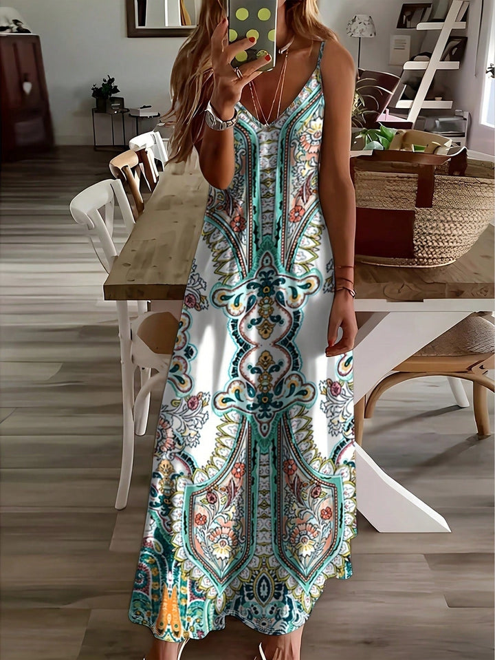 Women's Mandala Print Maxi Dress