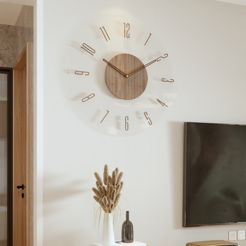 Stylish modern wooden wall clock, minimalist Scandinavian design. Enhances any home with its natural, timeless appeal.