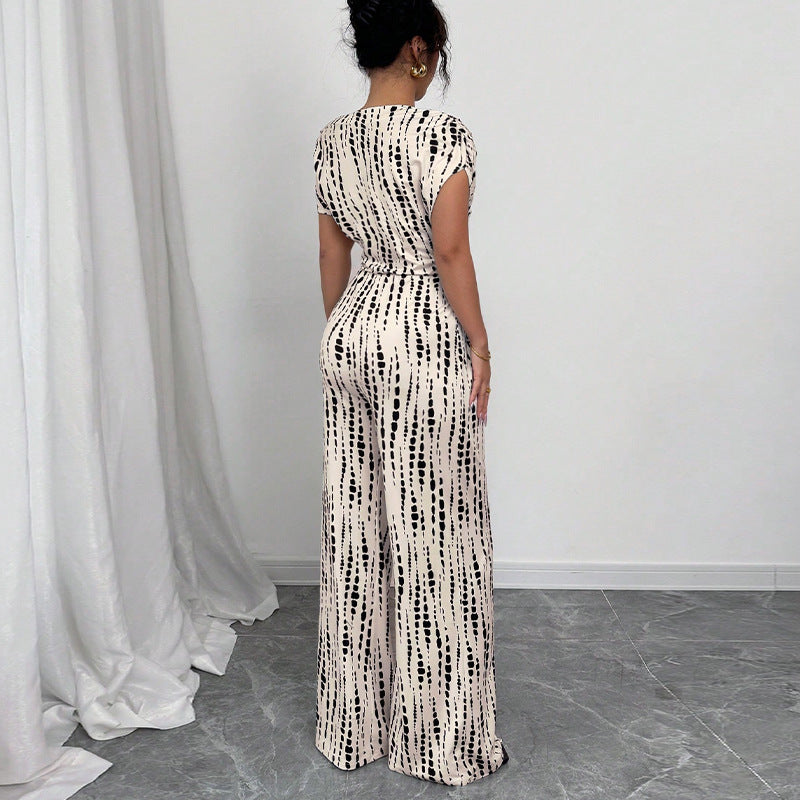 Women's Printed Off Shoulder Wide Leg Jumpsuit
