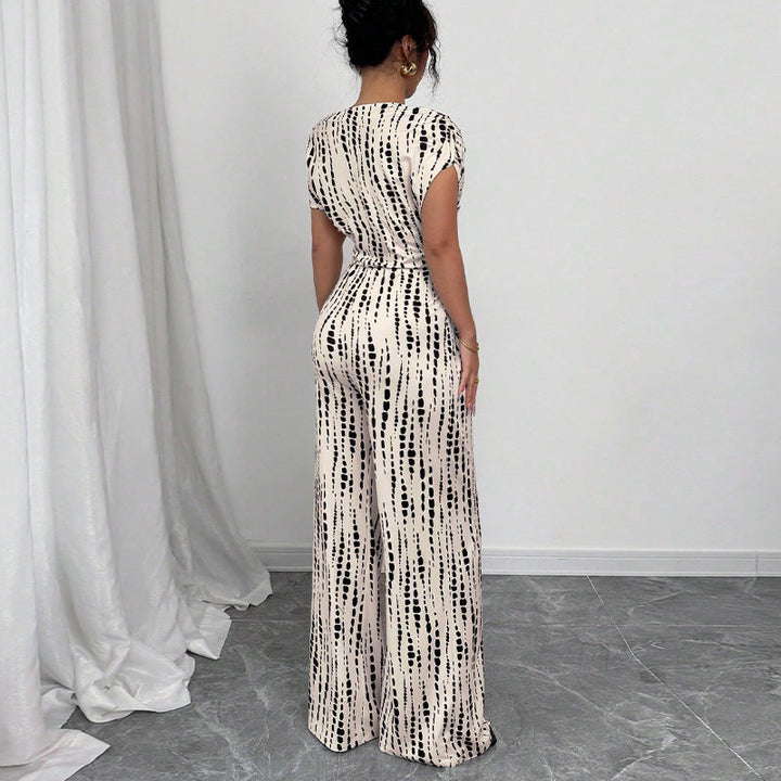Women's Printed Off Shoulder Wide Leg Jumpsuit
