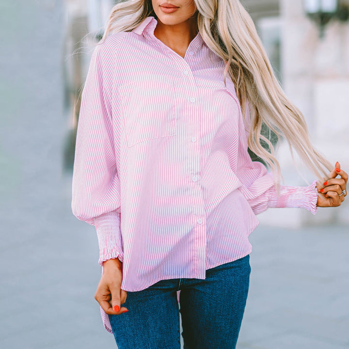 Women's Oversized Balloon Sleeve Casual Shirt