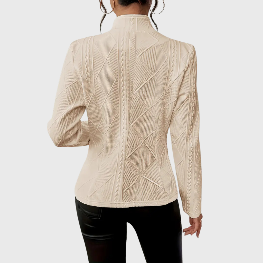 Fashionable women's blazer for work or casual events. A sophisticated, tailored jacket for ladies.
