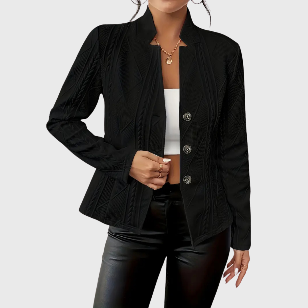 Women's elegant tailored blazer, perfect as a versatile jacket for both office and casual occasions.