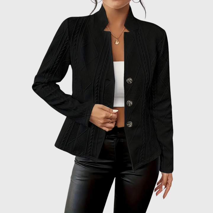 Women's elegant tailored blazer, perfect as a versatile jacket for both office and casual occasions.