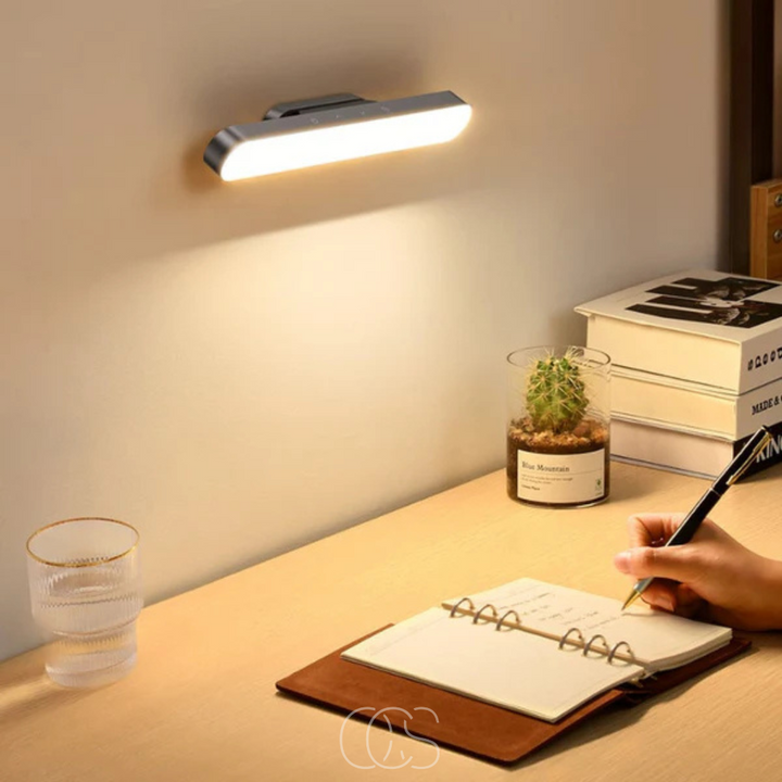 Modern wireless LED lamp for home use. Magnetic light perfect for bedroom, kitchen, hallway lighting. Rechargeable.