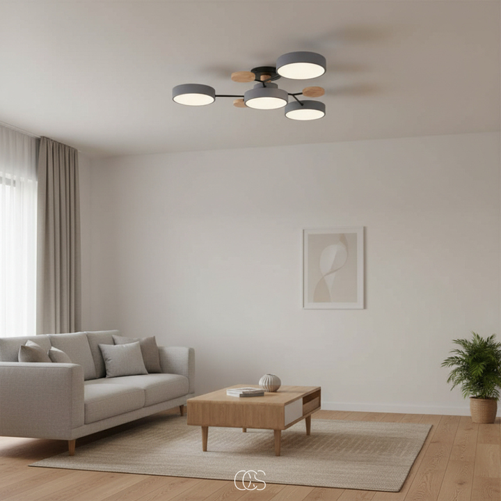 Chic macaron metal LED ceiling light, modern design, a stylish flush mount centerpiece for any room.
