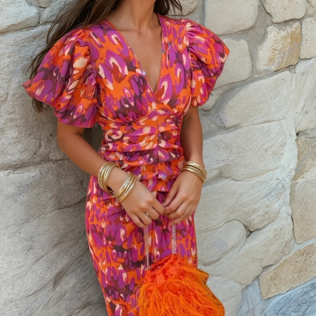 Vibrant Fiesta Dress with Spectacular Details