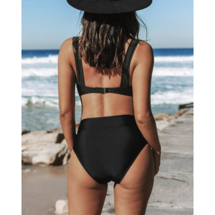 Women's Solid High Waist Swimsuit