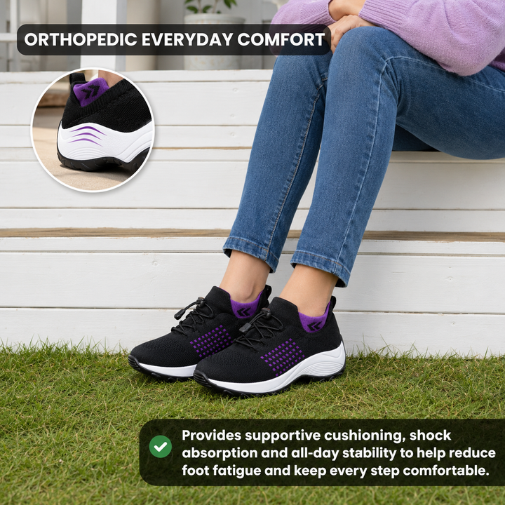 Slip-resistant women's walking shoes, providing everyday comfort and essential orthopedic support.