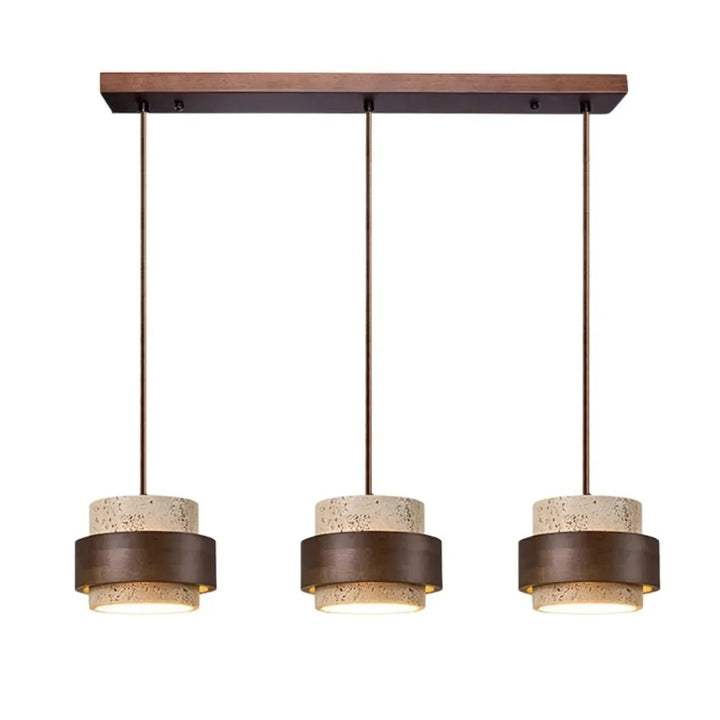 Natural cylinder pendant for kitchen island, Japandi modern.