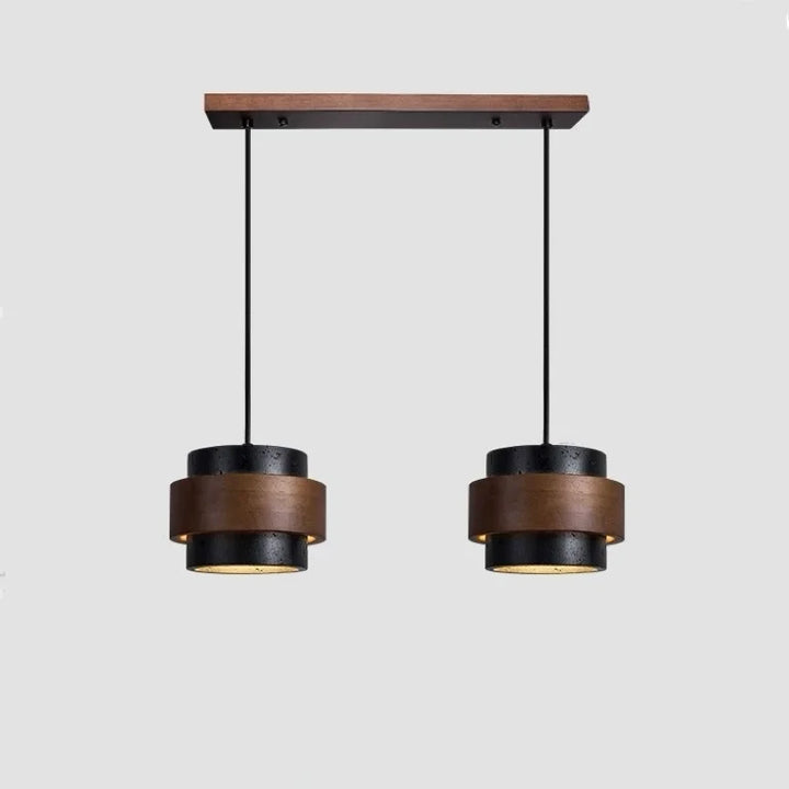 Natural aesthetic kitchen light, modern cylinder pendant.