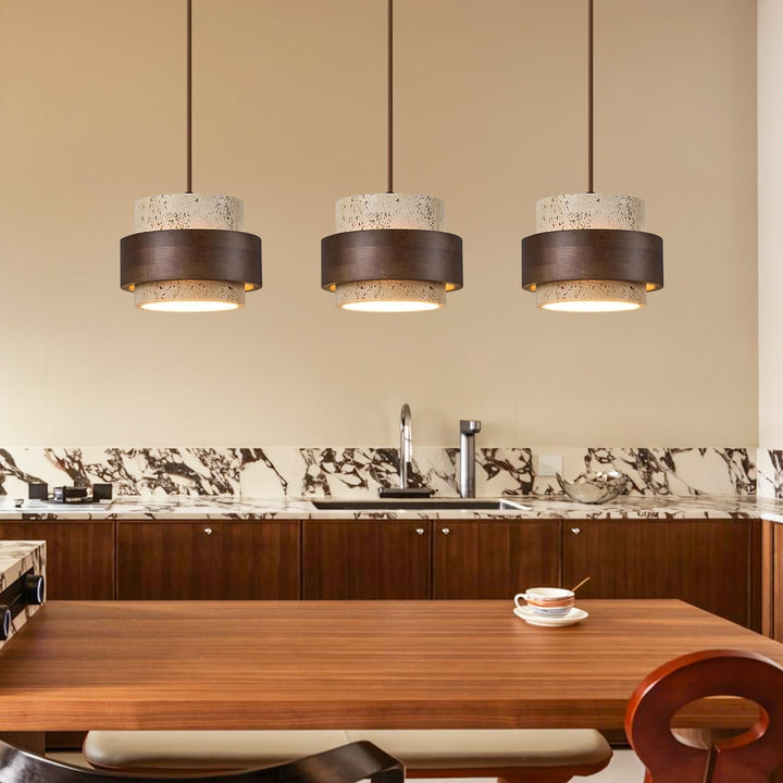Elegant modern Japandi cylinder pendant for home.