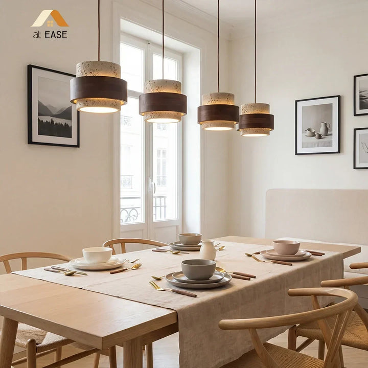 Natural aesthetic modern cylinder pendant, ceiling lamp.