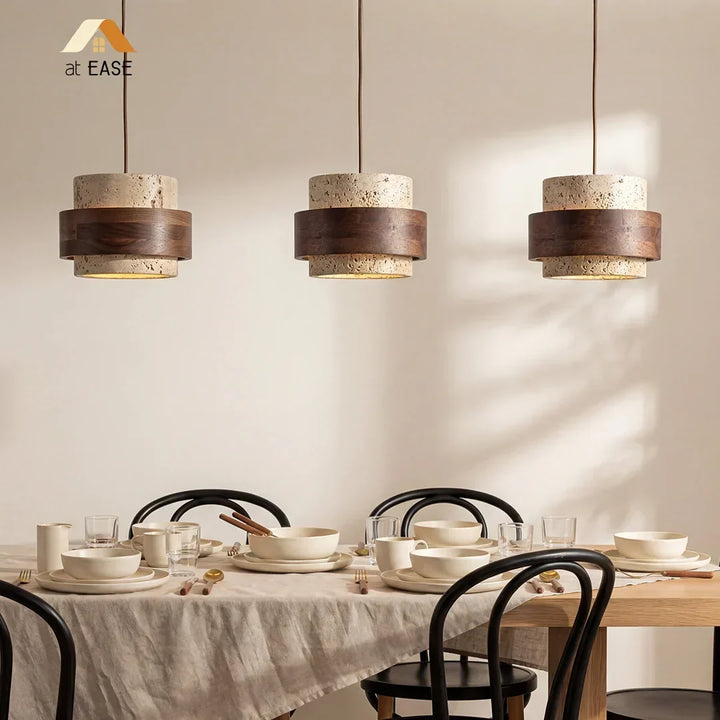 Sleek natural cylinder pendant lamp for contemporary spaces.