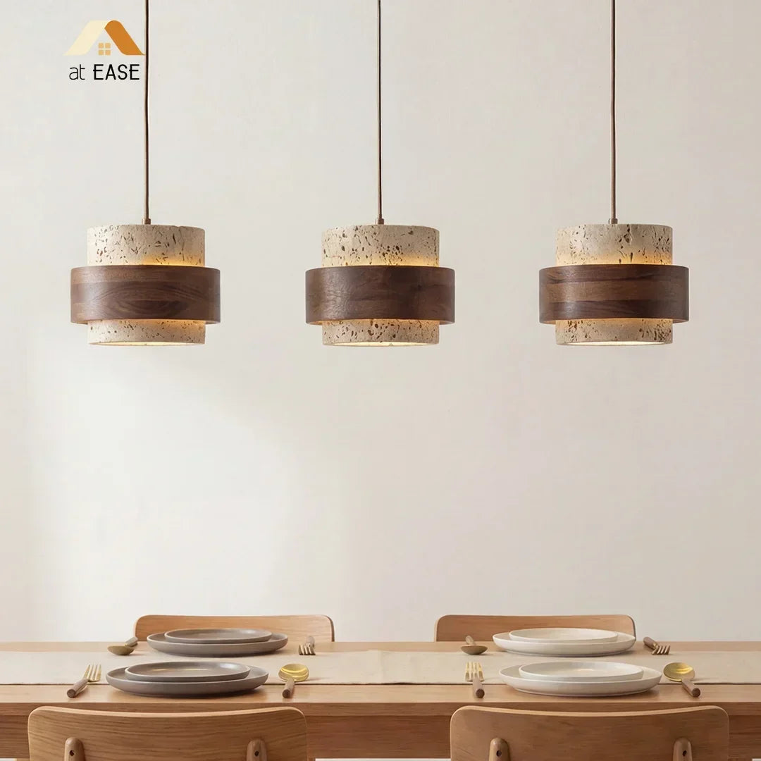 Modern Japandi home decor: Natural cylinder pendant.