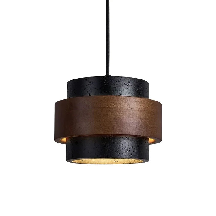 Japandi style modern cylinder pendant, natural lighting.