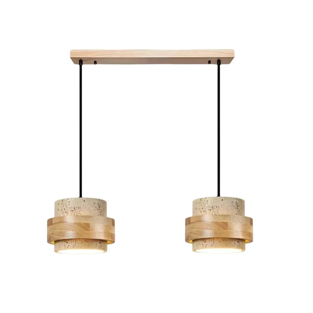 Natural cylinder pendant for home decor, modern aesthetic.