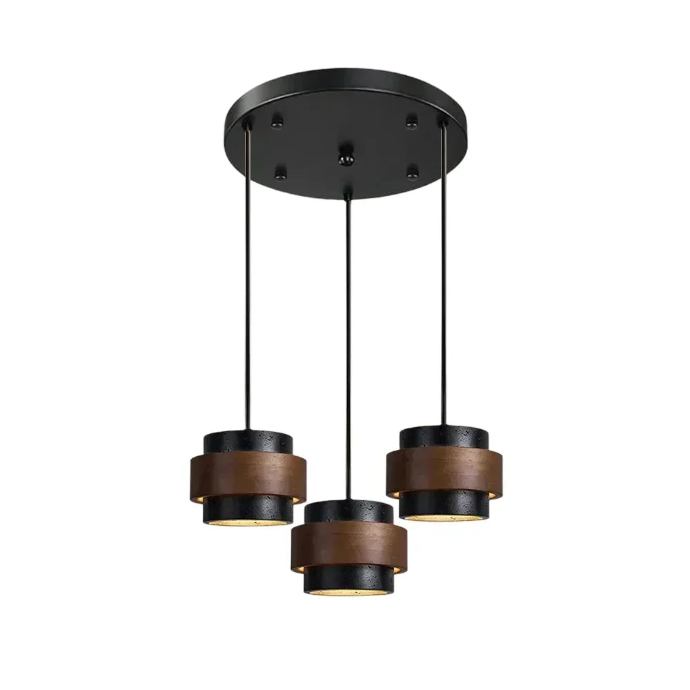 Ceiling lamp, natural cylinder, modern Japandi home.