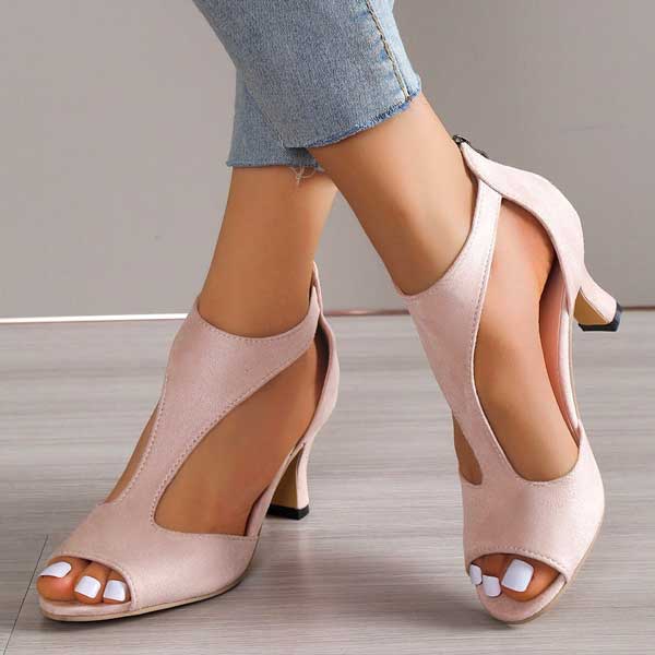 Elegant women's orthopedic heeled sandals, comfortable & supportive for all-day walking. Perfect footwear.