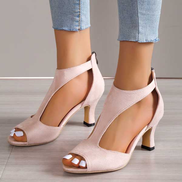 Black elegant orthopedic heels for women. Comfortable & supportive walking sandals for all-day wear.