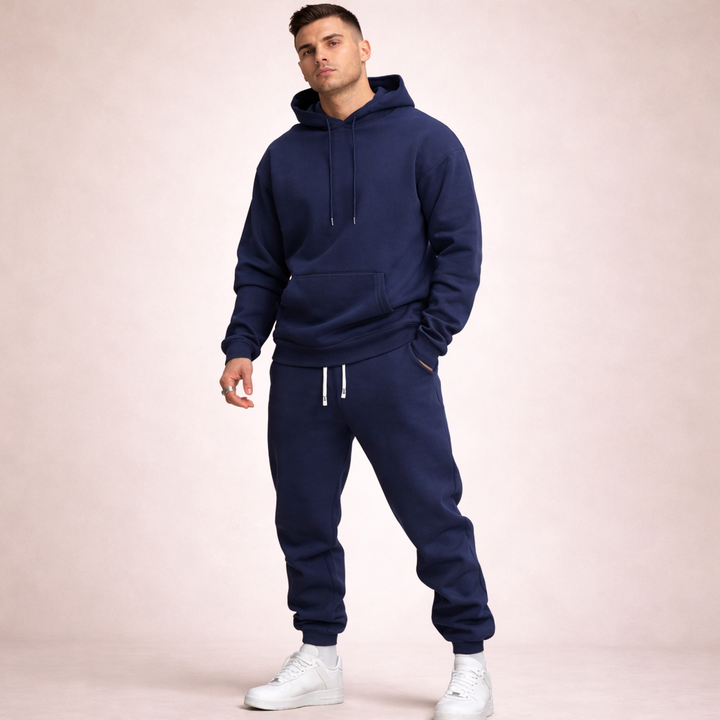Breathable black unisex tracksuit. Designed for active lifestyles, fitness apparel, and relaxed everyday comfort.