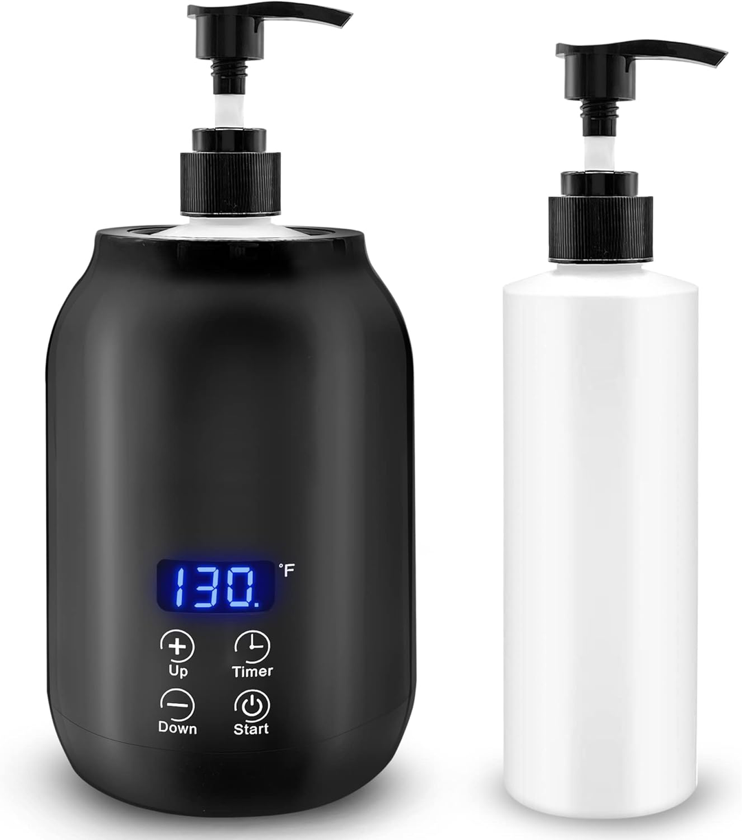 Portable electric massage oil warmer with digital display & adjustable temperature for soothing aromatherapy.