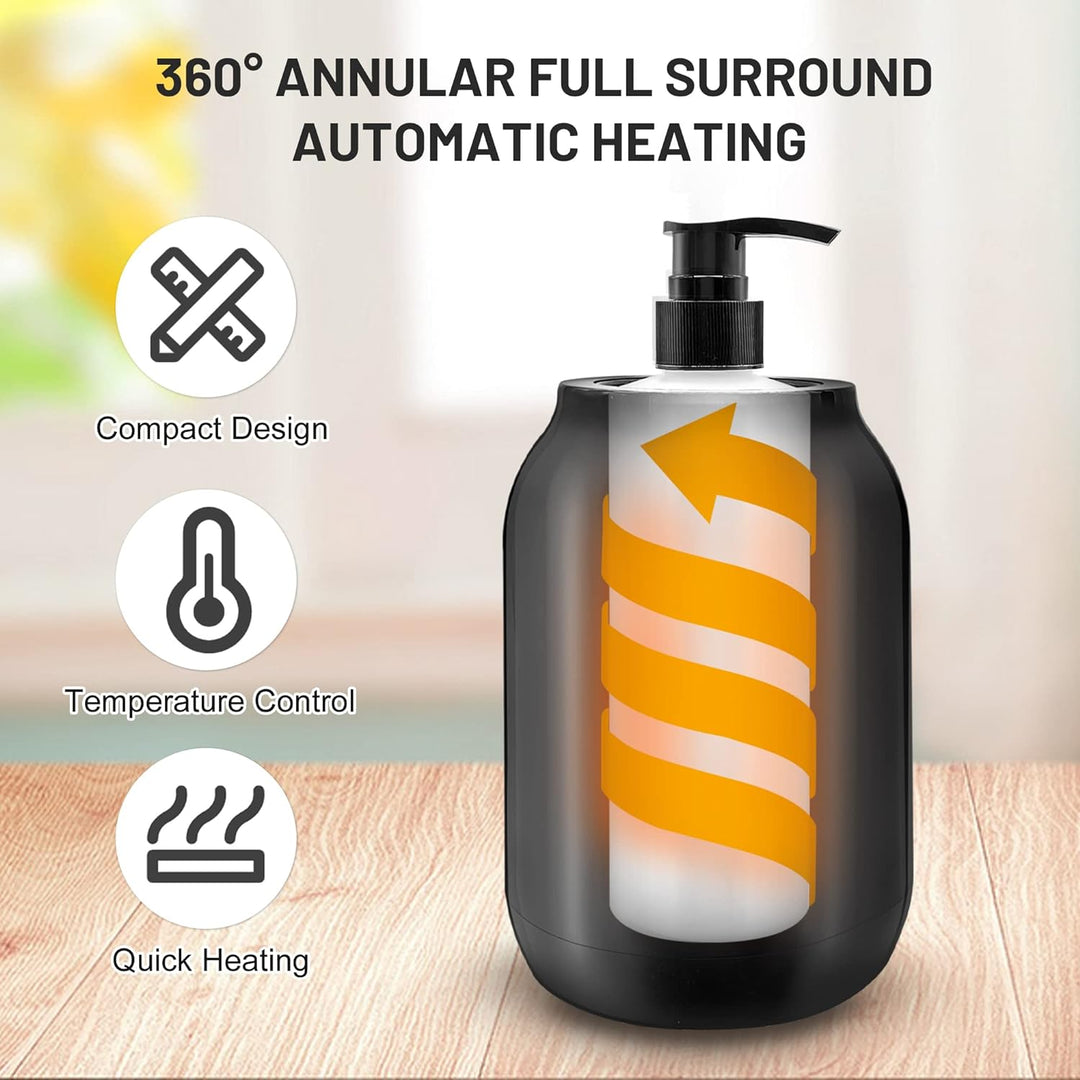 Sleek portable massage oil warmer featuring a clear digital display for effortless temperature adjustment.