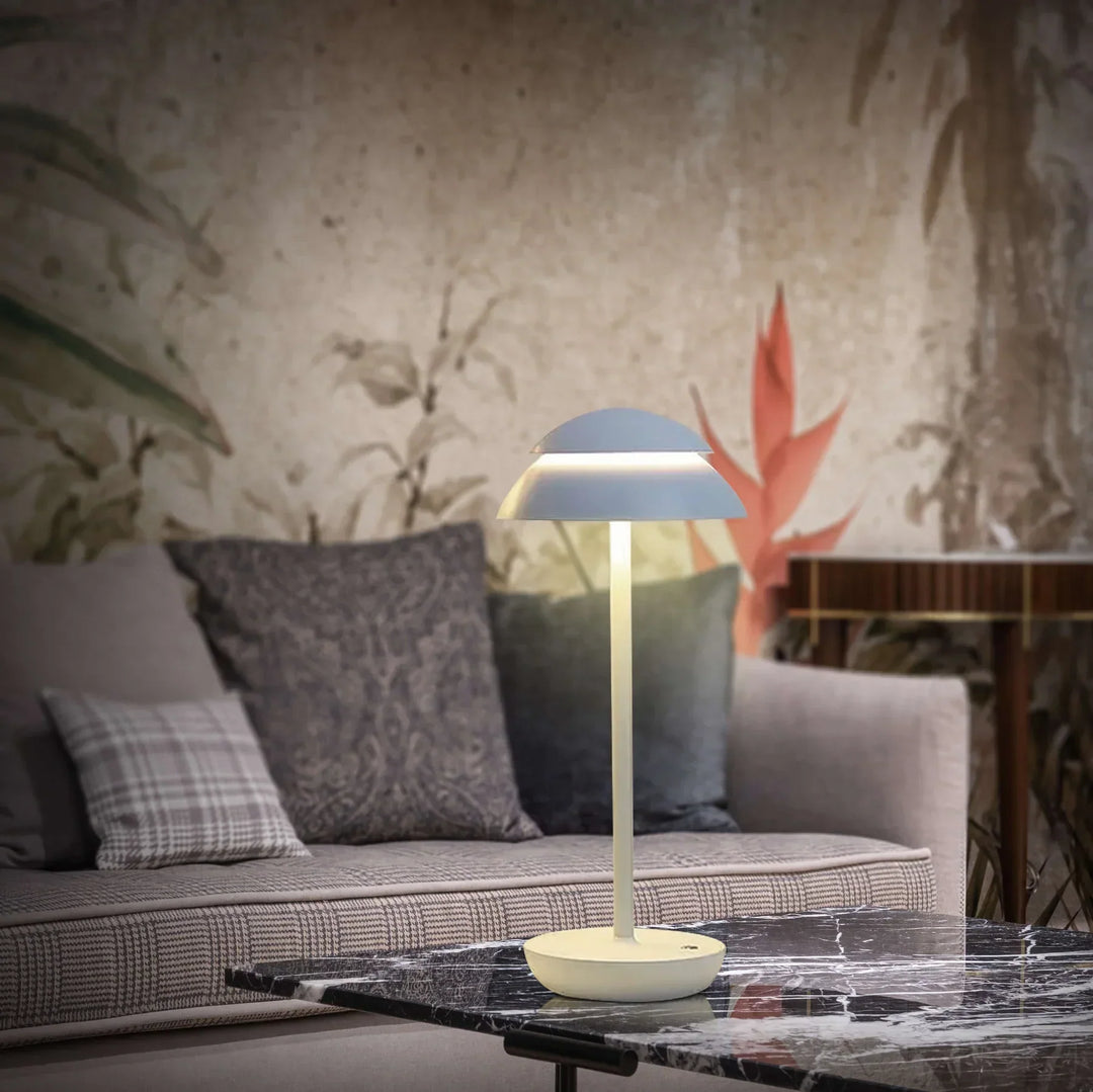Touch control rechargeable LED table lamp. Minimalist Nordic design, perfect for bedside or desk.