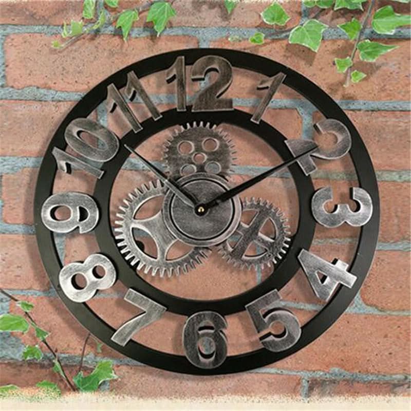 Retro Industrial Wall Clock, an eye-catcher for home. Stylish decorative timepiece with quartz mechanism.