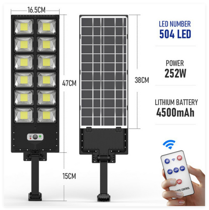 Powerful 3000W SunGuard solar street lamp for bright outdoor paths & garden lighting. Weatherproof & energy efficient.