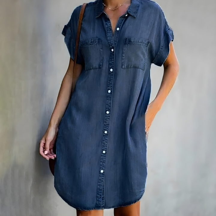 Comfortable women's tummy control dress. Classic, modest style that flatters all figures, perfect for everyday.