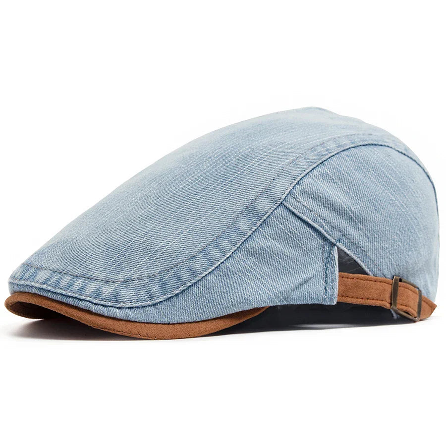 Classic men's flat cap. Stylish headwear, adjustable for comfort, ideal for everyday fashion & travel accessory.
